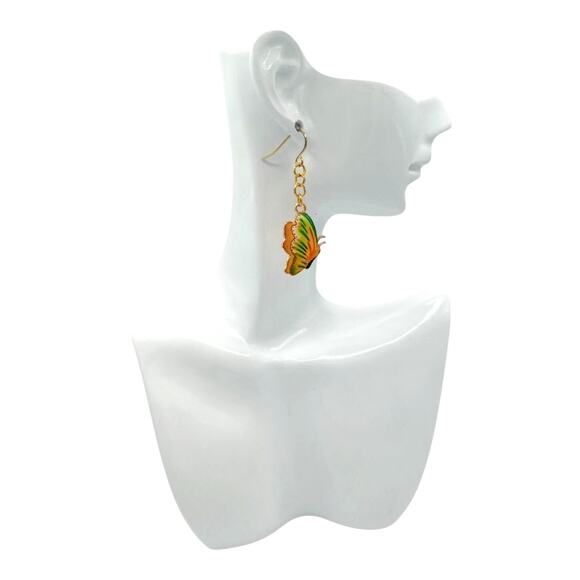 Butterfly Earrings Colorful Spring Summer Jewelry Gift for Her - Picture 3 of 3
